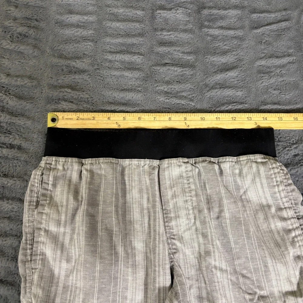 prAna Sutra Hemp Blend Striped Yoga Climbing Shorts Gray XS AQ662